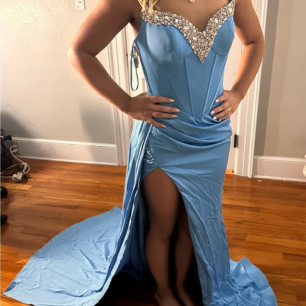 Elegant Turquoise Evening Gown Portia and Scarlett